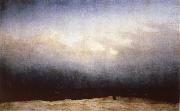 Caspar David Friedrich Munk on the beach painting